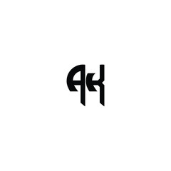 AK monogram logo design letter text name symbol monochrome logotype alphabet character simple logo