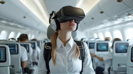 Flight attendants practicing emergency procedures in VR