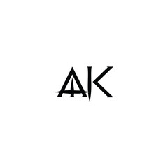 AK monogram logo design letter text name symbol monochrome logotype alphabet character simple logo