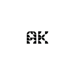 AK monogram logo design letter text name symbol monochrome logotype alphabet character simple logo