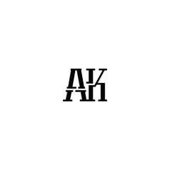 AK monogram logo design letter text name symbol monochrome logotype alphabet character simple logo
