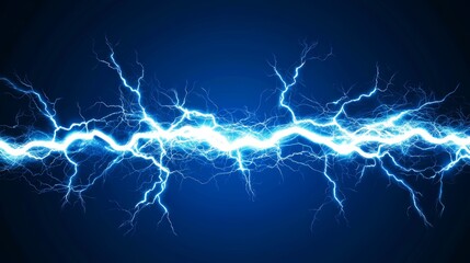 Electrifying blue and white lightning bolts, a vibrant backdrop of energy power