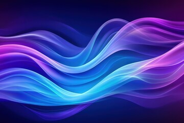 Fototapeta premium Abstract Blue and Purple Wavy Lines Background Futuristic Design