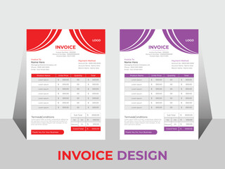 Flat Vector Invoice Design Template