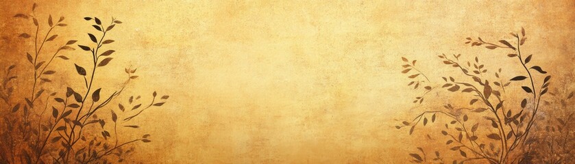 Fototapeta premium Vintage Floral Design on Textured Brown Background Rustic Nature Illustration