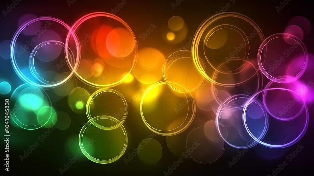 Poster abstract background with dynamic circles, a captivating design of overlapping shapes and vibrant col