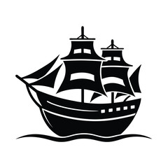 Ship Silhouette Vector | Nautical Maritime Clipart and Illustration Art