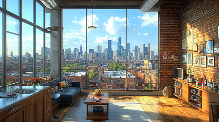 Obraz premium Luxury Apartment Condo Interior Chicago
