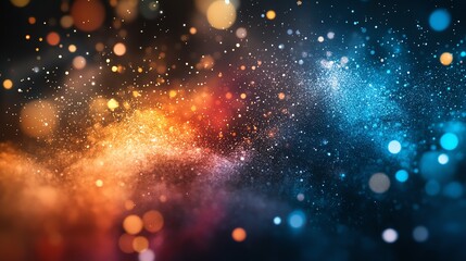 Colorful bokeh lights on dark background