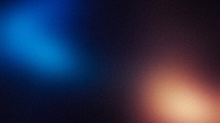 Orange blue magenta grainy background, dark wave color flow abstract noise texture poster, banner header cover backdrop design