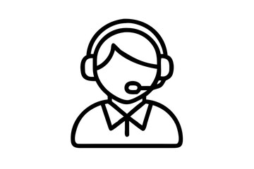 Customer Support Agent outline vector art