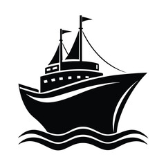 Ship Silhouette Vector | Nautical Maritime Clipart and Illustration Art