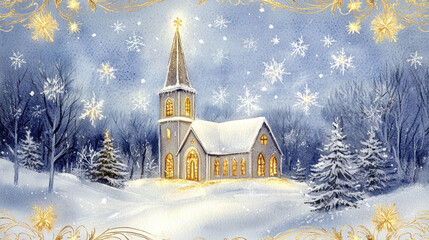 Fototapeta premium Christmas, stained glass, Christ, Santa, baby, Jesus Christ, birthday, 12/25, angel, white Christmas.
