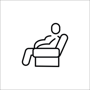 Lazy Person icon. Simple icon representing a sedentary lifestyle or laziness, ideal for social media, app, and web design. Vector illustration