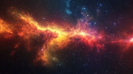 Fototapeta premium Dazzling galaxy with glowing stars and colorful nebulas, radiating in deep space, representing the infinite wonders of the cosmos