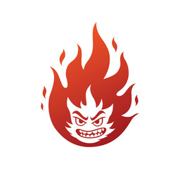 Cartoon angry fire vector