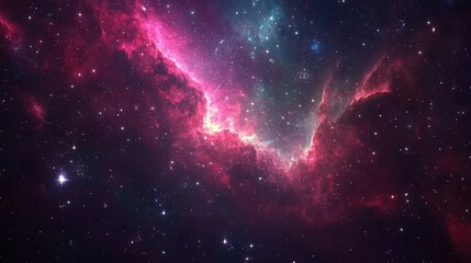 Vibrant galaxy filled with glowing stars and colorful nebulas, shining against the backdrop of deep space, symbolizing infinite mysteries