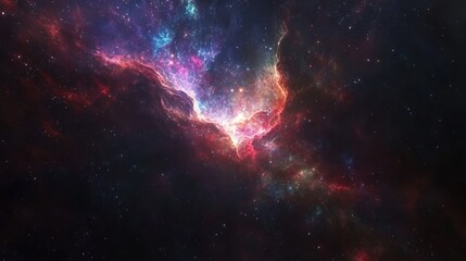 Obraz premium Vibrant galaxy filled with glowing stars and colorful nebulas, shining against the backdrop of deep space, symbolizing infinite mysteries