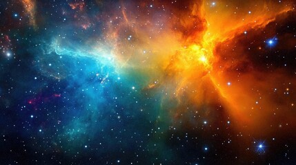 Fototapeta premium A radiant galaxy of stars and colorful nebulas, illuminating deep space and symbolizing the wonders of the universe