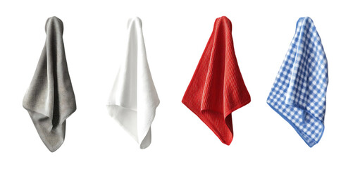 set of a kitchen towel collection isolated transparent background