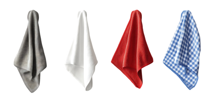 set of a kitchen towel collection isolated transparent background