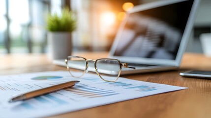 Comprehensive corporate financial data report showcasing analytical bar charts pie charts and other data visualization infographics for business decision making and strategy planning
