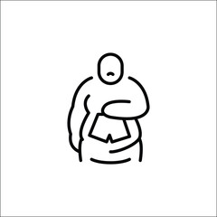 Body Image Concern icon. Simple icon representing body image concerns or weight loss struggles, ideal for social media, app, and web design. Vector illustration