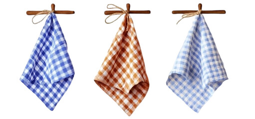 set of a kitchen towel collection isolated transparent background
