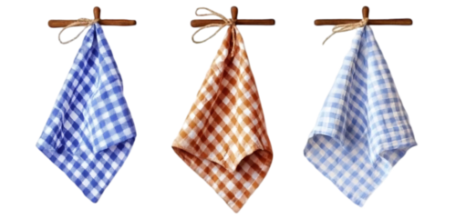set of a kitchen towel collection isolated transparent background