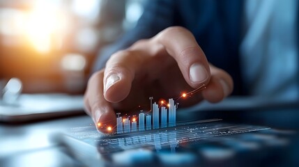 Fototapeta premium Detailed statistical report showing bar charts and financial data analysis for business accounting economics investment and corporate decision making purposes