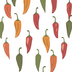 Colorful Chili Peppers Pattern