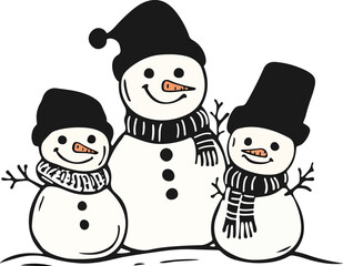 Cheerful Snowmen Trio