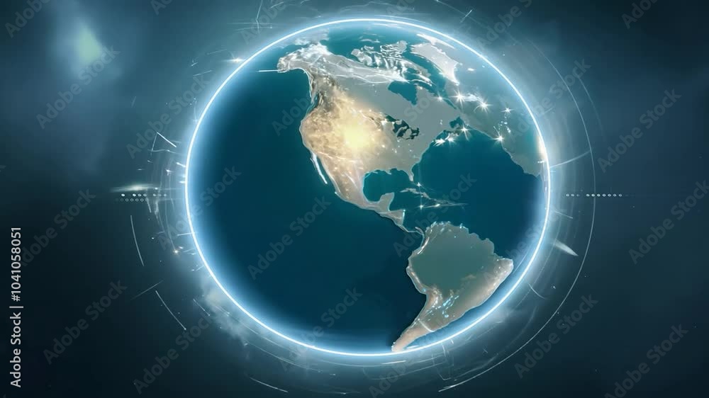 Aufkleber 3d rendering of earth with a glow effect.