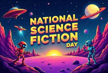Science fiction day Sci-fi celebration Futuristic robots