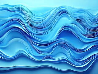 Fototapeta premium Cool Ocean Depths: Textured Icy Blue Waves Poster for Sporty Interiors - Perfect for Adding Flowing Lines and Visual Appeal to Your Space