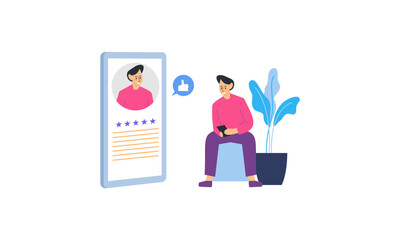 Social media personal profile illustration