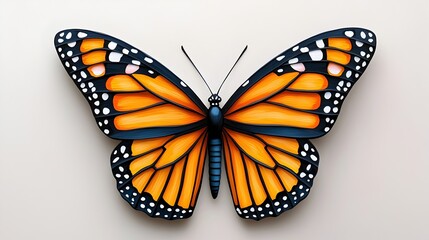Fototapeta premium Elegant and delicate paper cut butterfly wings with symmetrical silhouette patterns creating a visually striking and decorative design This abstract and creative digital features vibrant colors