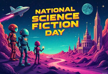 Science fiction day Sci-fi celebration Futuristic robots