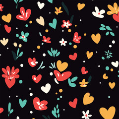 Hearts and Flowers Pattern