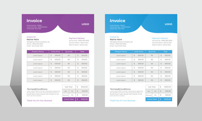 Flat Vector Invoice Design 