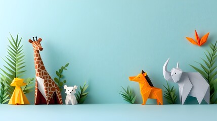 Colorful Origami Animal Silhouette Designs   Bright Minimalist Paper Cut Decorative Crafts and Ornaments