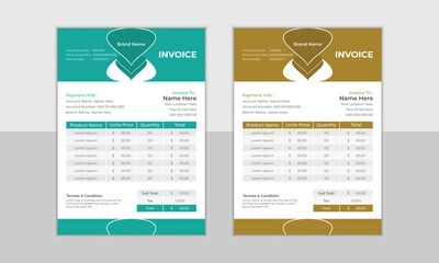 Flat Vector Invoice Design 