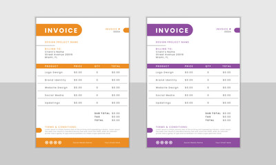 Flat Vector Invoice Design 