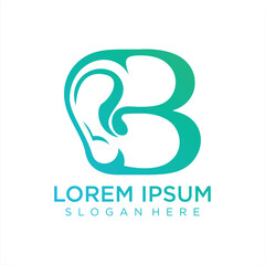 Ear care logo design template with creative element Premium Vector