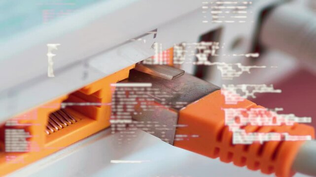 Internet connection and close-up of a router 