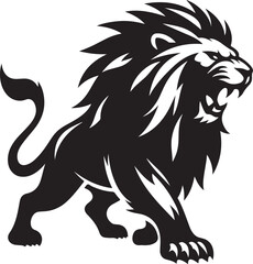Aggressive Lion silhouette vector