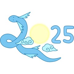 2025 year of the blue snake logo design