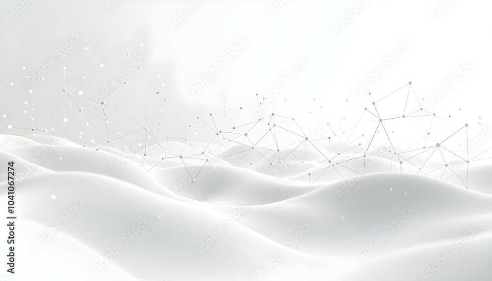 Poster the distribution of triangular shapes in space. network connection structure. big data digital backg