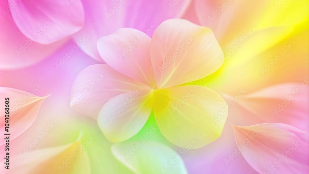 Poster vivid color flower petals in soft color on mulberry paper texture for the background. sweet color lo