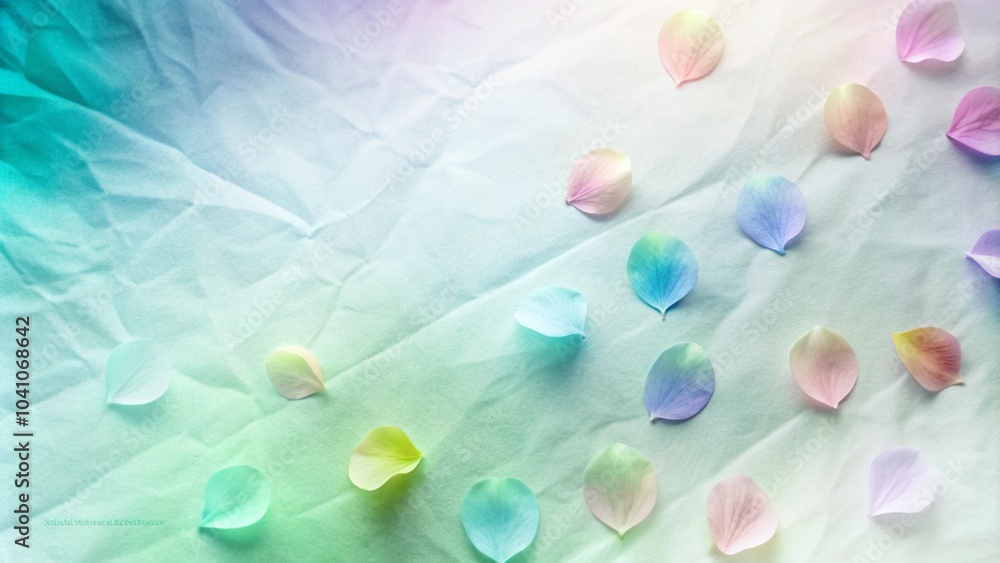 Poster vivid color flower petals in soft color on mulberry paper texture for the background. sweet color lo